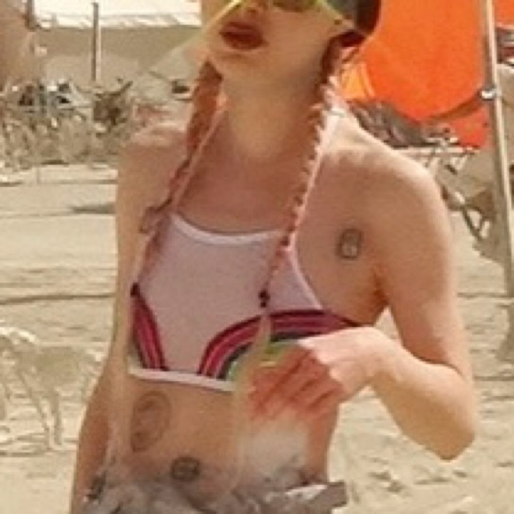 PACIFIC & DRIFTWOOD Double Rainbows Bikini Top in White - Picture 4 of 7
